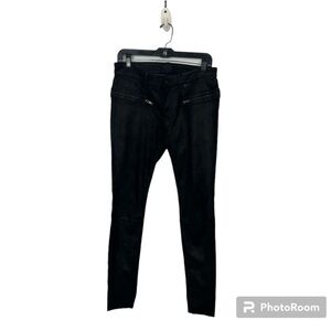 R+A lambskin strech leather skinny jeans size 28
